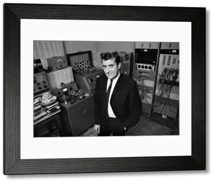 Framed Print : Record producer Joe Meek in his bedroom studios. 14th October 1964