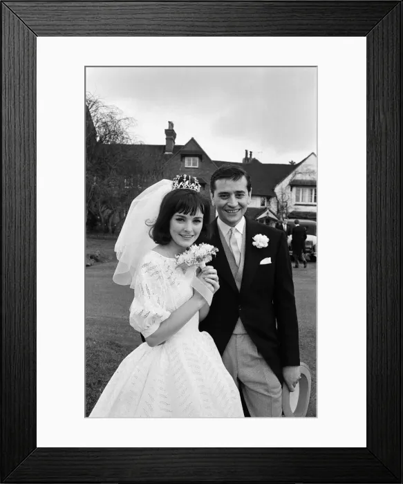 Framed Print : The wedding of John Kennedy to model Paula Noble. They are married at St James Framed Print : The wedding of John Kennedy to model Paula Noble. They are married at St James