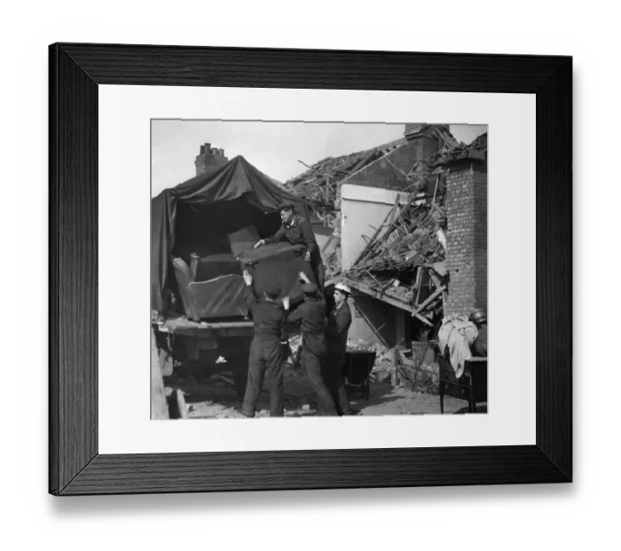 Framed Print : Busy scene on a blitzed housing estate, Collin Road, Birkenhead Framed Print : Busy scene on a blitzed housing estate, Collin Road, Birkenhead