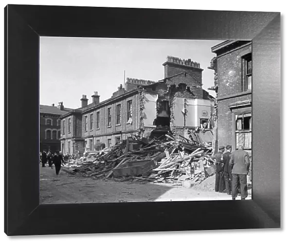 Bombed house in Waterloo, Sefton, Merseyside, caused during early morning raid