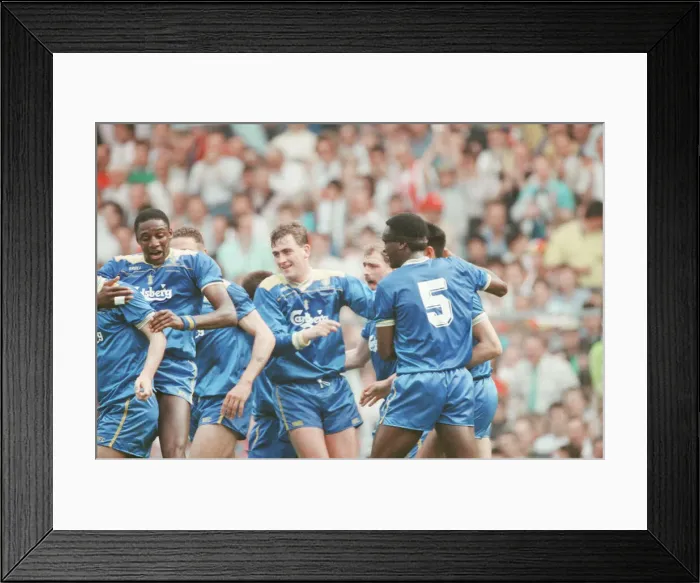 Framed Print : Liverpool verses Wimbledon. FA Cup final at Wembley Stadium