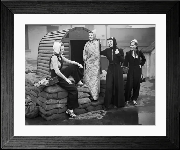 Framed Print : Fashion (For use in air raids). Shown by a Birmingham shop