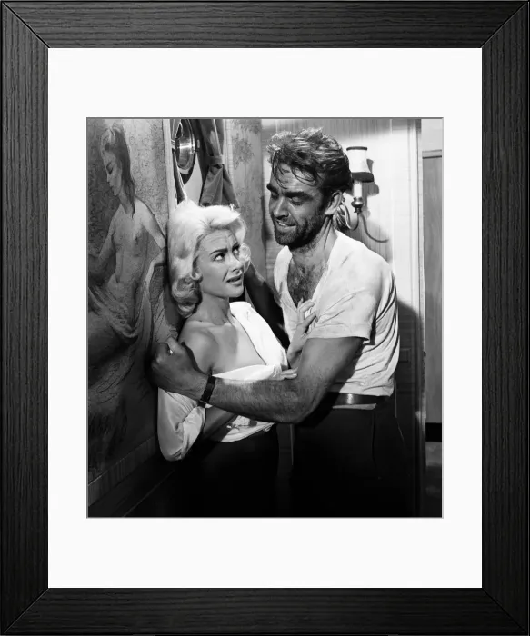 Framed Print : Martine Carol and Sean Connery on the set of Action of the Tiger Framed Print : Martine Carol and Sean Connery on the set of Action of the Tiger