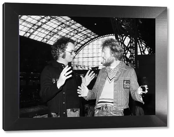 Ginger Baker (right), Drummer and founder of the rock band Cream, with Mel Bush