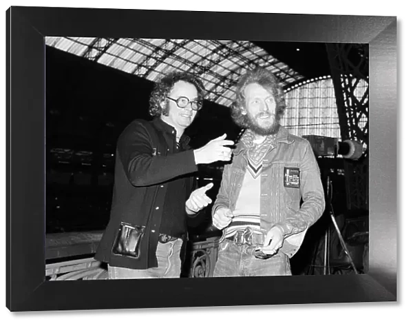 Ginger Baker (right), Drummer and founder of the rock band Cream, with Mel Bush