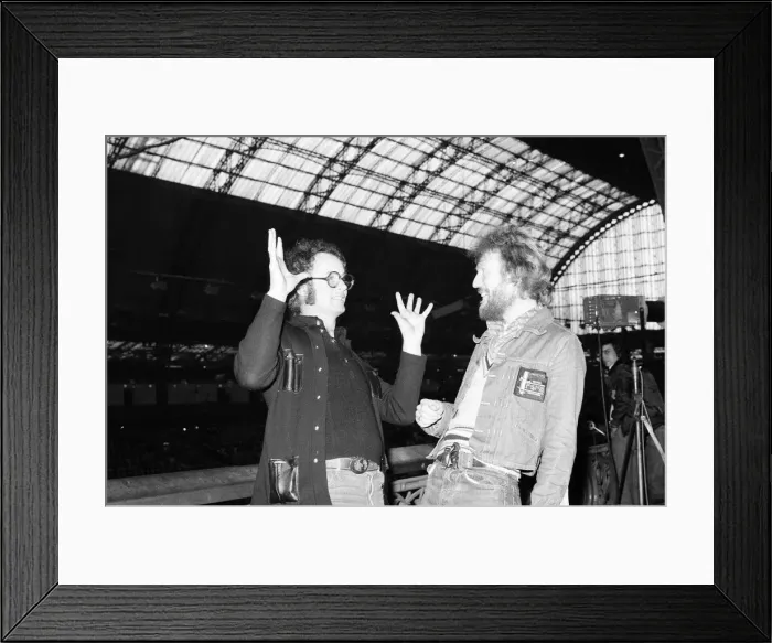 Framed Print : Ginger Baker (right), Drummer and founder of the rock band Cream, with Mel Bush Framed Print : Ginger Baker (right), Drummer and founder of the rock band Cream, with Mel Bush