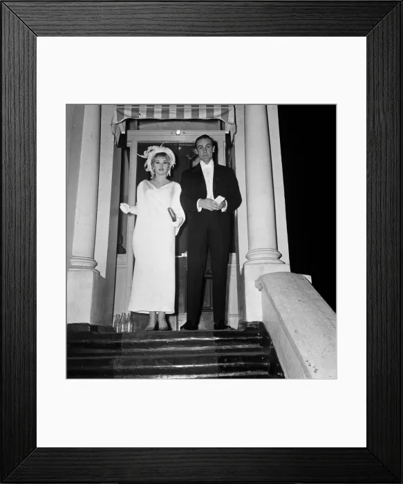 Framed Print : Sean Connery and his wife Diane Cilento leaving their house in London to attend