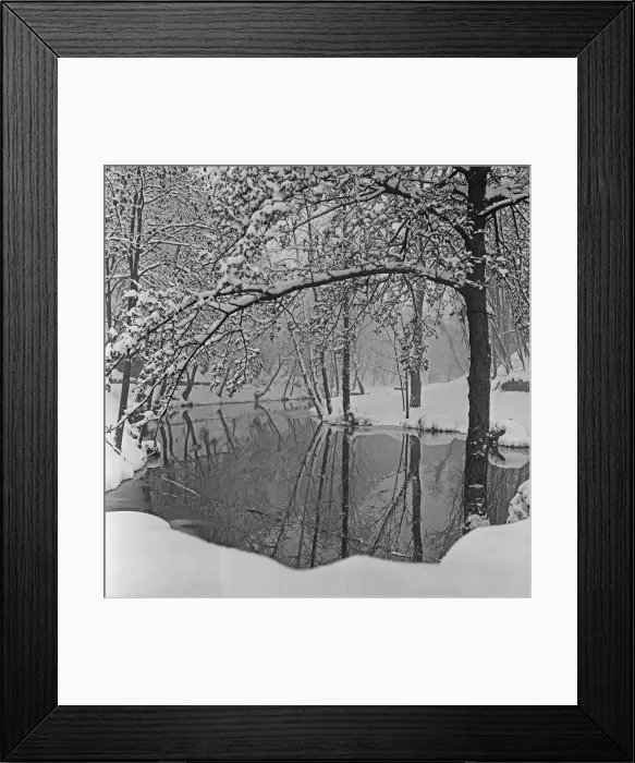 Framed Print : Snuff Mills park under a blanket of snow 4th January 1963