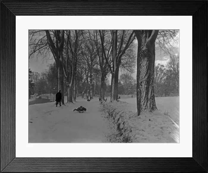 Framed Print : Sledging on Sion Hill, Clifton, Bristol. 1st January 1962 Framed Print : Sledging on Sion Hill, Clifton, Bristol. 1st January 1962