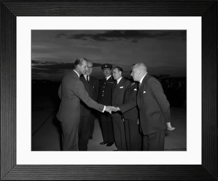 Framed Print : Prince Philip, Duke of Edinburgh arrives at Filton. 29th October 1959 Framed Print : Prince Philip, Duke of Edinburgh arrives at Filton. 29th October 1959