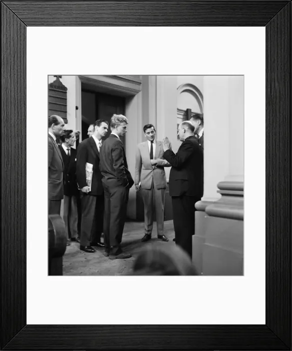 Framed Print : Tommy Steele goes to St Patricks Church to have a final brief Framed Print : Tommy Steele goes to St Patricks Church to have a final brief