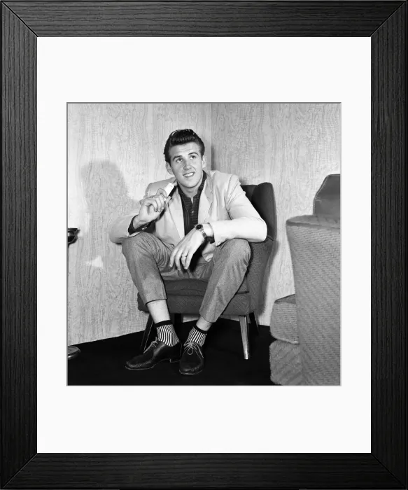 Framed Print : Rock and roll singer Vince Eager. 20th August 1959 Framed Print : Rock and roll singer Vince Eager. 20th August 1959