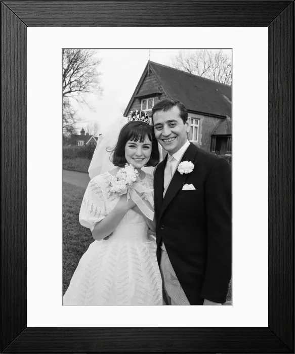 Framed Print : The wedding of John Kennedy to model Paula Noble. They are married at St James