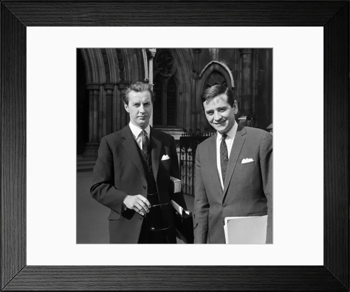 Framed Print : Mr A Severn, left, and Mr John Kennedy at the Law Court. 27th April 1964 Framed Print : Mr A Severn, left, and Mr John Kennedy at the Law Court. 27th April 1964