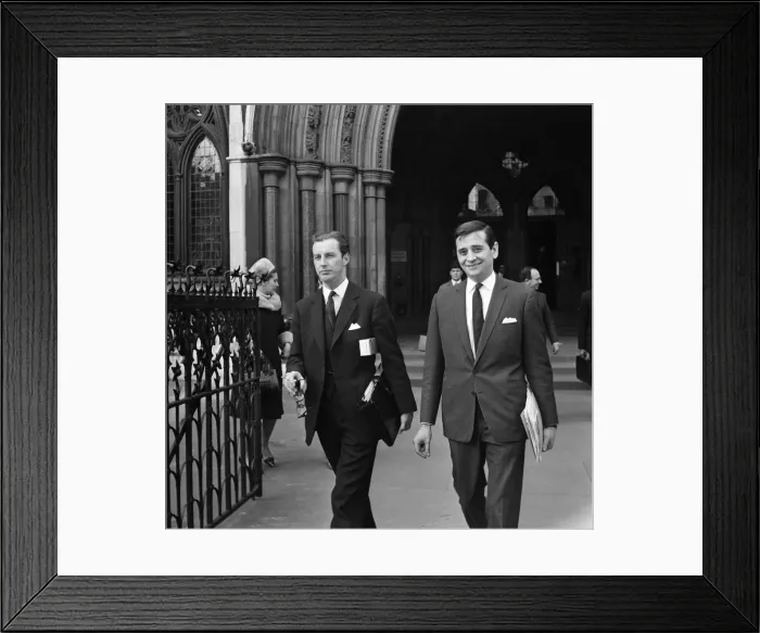 Framed Print : Mr A Severn, left, and Mr John Kennedy at the Law Court. 27th April 1964 Framed Print : Mr A Severn, left, and Mr John Kennedy at the Law Court. 27th April 1964