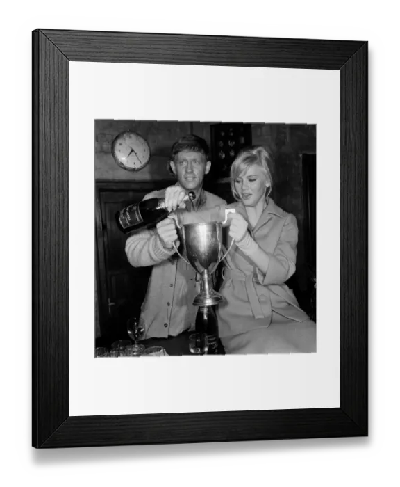 Framed Print : Britt Ekland and John Leyton at a photocall for their new film Guns at Batasi Framed Print : Britt Ekland and John Leyton at a photocall for their new film Guns at Batasi