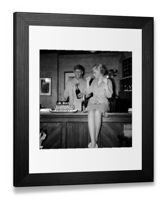 Framed Print : Britt Ekland and John Leyton at a photocall for their new film Guns at Batasi Framed Print : Britt Ekland and John Leyton at a photocall for their new film Guns at Batasi
