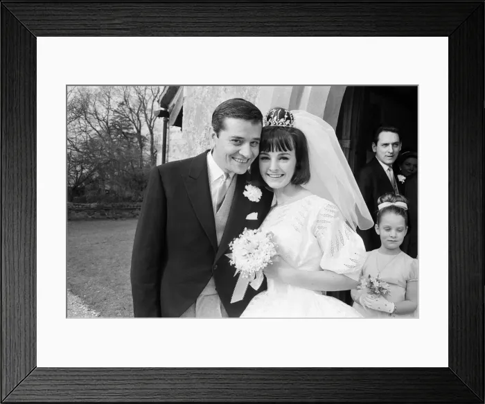 Framed Print : The wedding of John Kennedy to model Paula Noble. They are married at St James Framed Print : The wedding of John Kennedy to model Paula Noble. They are married at St James