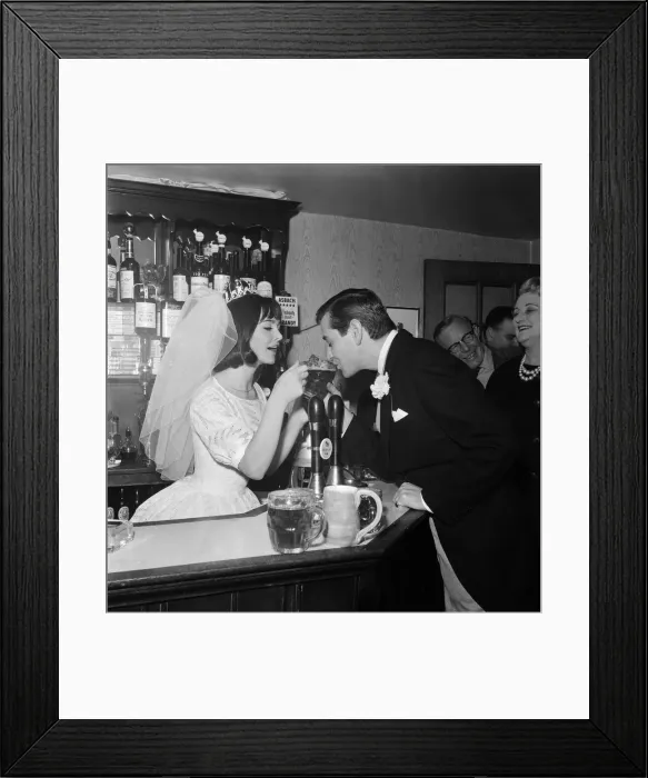 Framed Print : The wedding of John Kennedy to model Paula Noble. They are married at St James Framed Print : The wedding of John Kennedy to model Paula Noble. They are married at St James