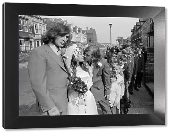 The wedding of Sylvia Cairnes and John Fitzpatrick. Ten brothers attend brides wedding