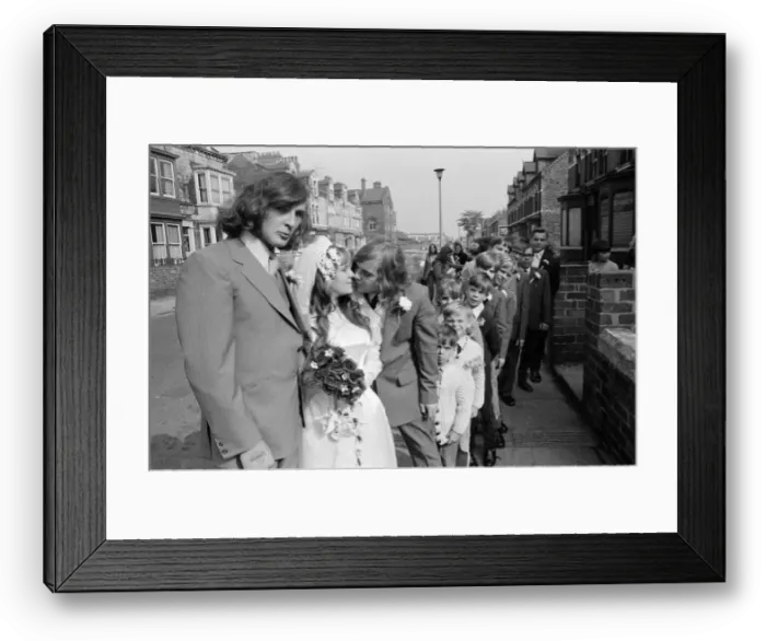 Framed Print : The wedding of Sylvia Cairnes and John Fitzpatrick. Ten brothers attend brides wedding