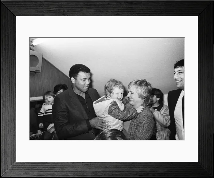 Framed Print : Muhammad Ali at Nuneaton. The boxing legend brought his own kind of magic to thrill Framed Print : Muhammad Ali at Nuneaton. The boxing legend brought his own kind of magic to thrill