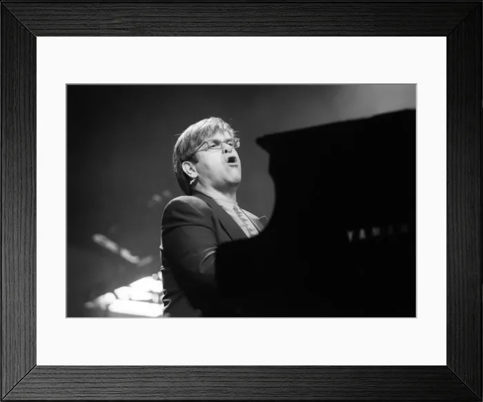 Framed Print : Elton John, singer and songwriter, performing at The Newcastle Arena, Tyne and Wear Framed Print : Elton John, singer and songwriter, performing at The Newcastle Arena, Tyne and Wear