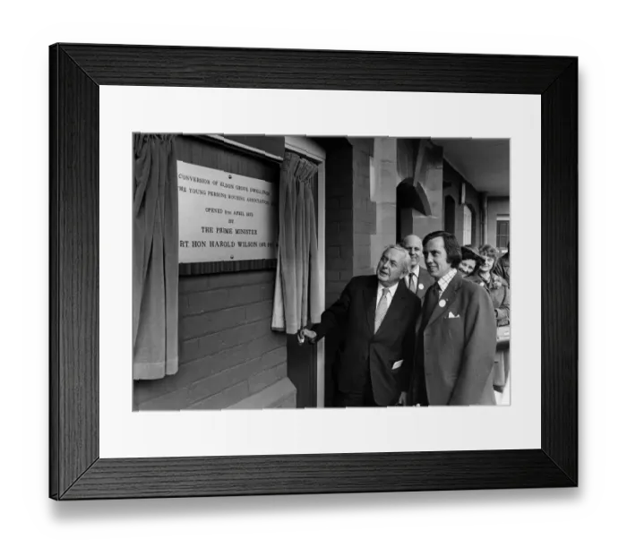 Framed Print : Prime Minister, Harold Wilson opens the converted Eldon Grove flats, Liverpool Framed Print : Prime Minister, Harold Wilson opens the converted Eldon Grove flats, Liverpool