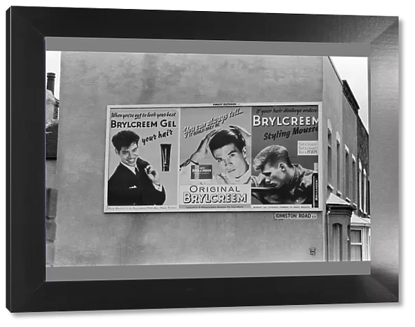 Poster advertising Brylcreem. Idmiston Road, London. 7th August 1986
