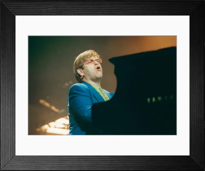 Framed Print : Elton John, singer and songwriter, performing at The Newcastle Arena, Tyne and Wear Framed Print : Elton John, singer and songwriter, performing at The Newcastle Arena, Tyne and Wear