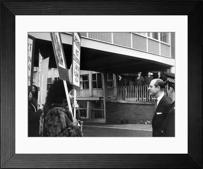 Framed Print : Prince Philip, Duke of Edinburgh visits Salford University