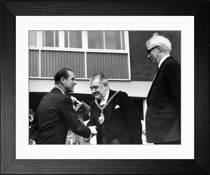 Framed Print : Prince Philip, Duke of Edinburgh visits Salford University, where he serves as Chancellor Framed Print : Prince Philip, Duke of Edinburgh visits Salford University, where he serves as Chancellor