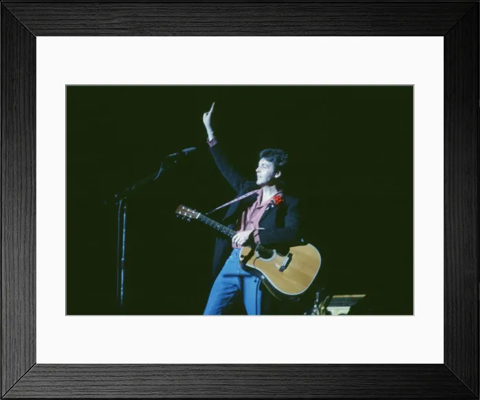 Framed Print : Paul McCartney and Wings perform in London at Wembley Arena