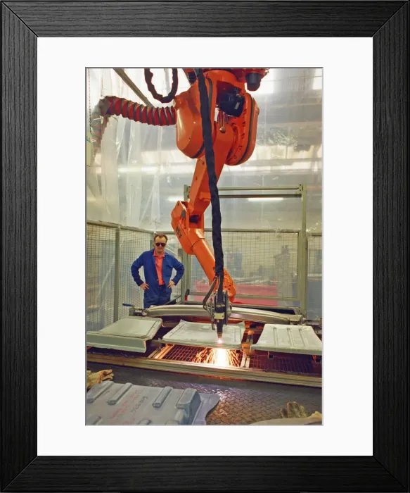 Framed Print : Carbodies factory, producing The London Taxi. The London Taxi Company was a taxi