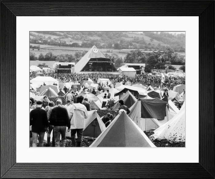 Framed Print : Glastonbury Festival, Pilton, Somerset. Picture shows scenes from the 1985 Framed Print : Glastonbury Festival, Pilton, Somerset. Picture shows scenes from the 1985