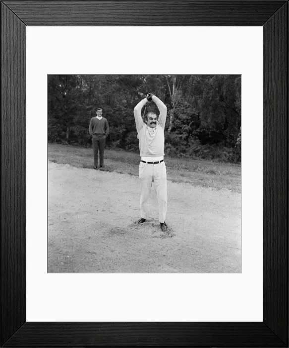 Framed Print : Ted Dexter and Sean Connery playing golf at Coombe Hill Golf course. 25th October 1968 Framed Print : Ted Dexter and Sean Connery playing golf at Coombe Hill Golf course. 25th October 1968
