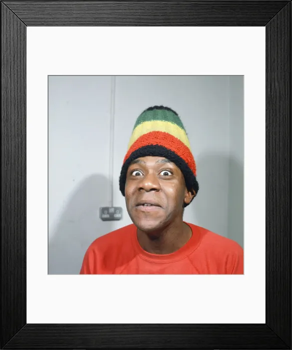 Framed Print : Lenny Henry. Pictured in 1984, wearing his Rastacap Framed Print : Lenny Henry. Pictured in 1984, wearing his Rastacap