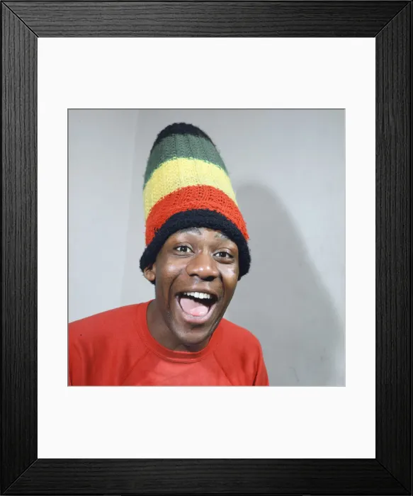Framed Print : Lenny Henry. Pictured in 1984, wearing his Rastacap Framed Print : Lenny Henry. Pictured in 1984, wearing his Rastacap