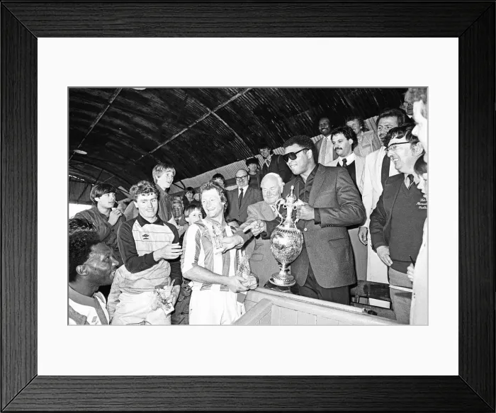 Framed Print : Muhammad Ali at Nuneaton. The boxing legend brought his own kind of magic to thrill Framed Print : Muhammad Ali at Nuneaton. The boxing legend brought his own kind of magic to thrill