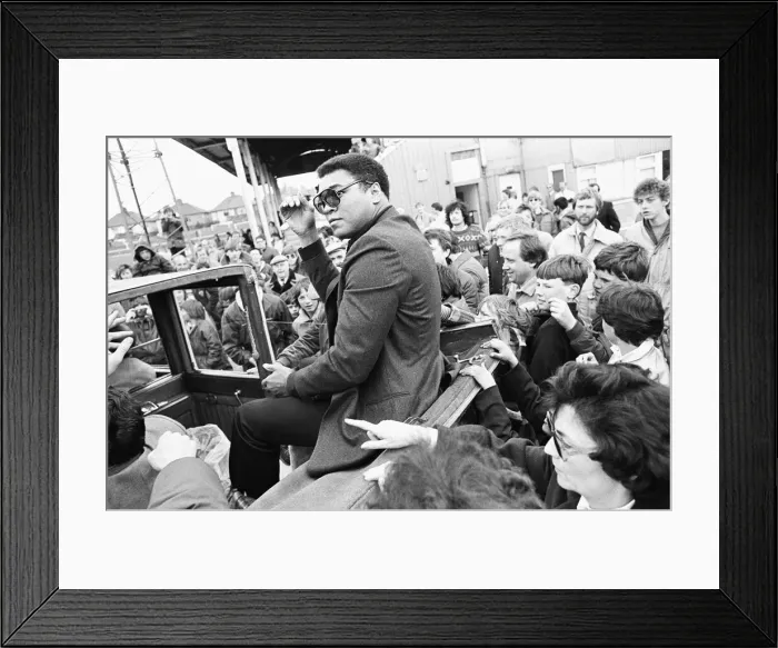Framed Print : Muhammad Ali at Nuneaton. The boxing legend brought his own kind of magic to thrill Framed Print : Muhammad Ali at Nuneaton. The boxing legend brought his own kind of magic to thrill