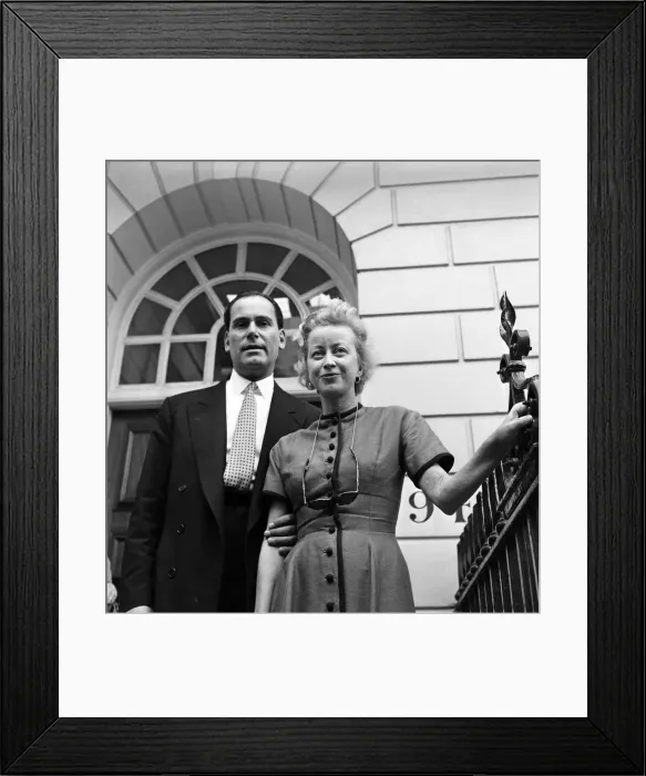 Framed Print : American impresario Anne Deere Wiman outside her home in Westminster with her solicit Mr Framed Print : American impresario Anne Deere Wiman outside her home in Westminster with her solicit Mr
