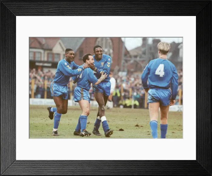 Framed Print : Wimbledon verses Tottenham Hotspur at Plough Lane, home of Wimbledon Football Club