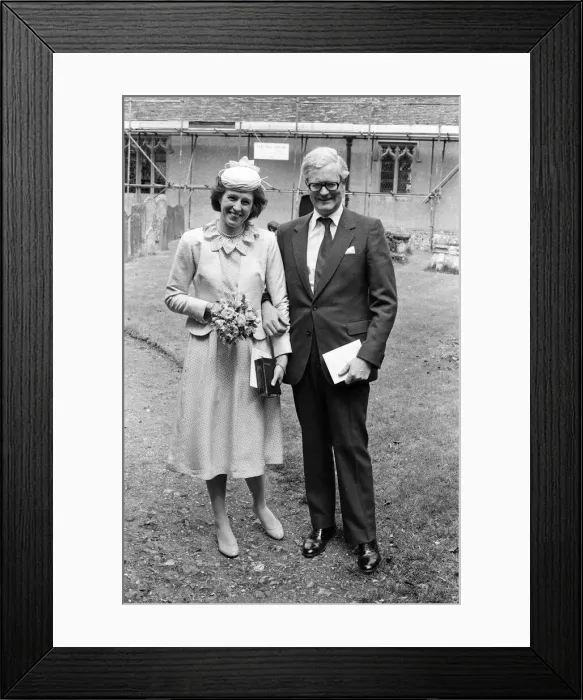 Framed Print : Foreign Office Minister Douglas Hurd took time off from the Falklands crisis to marry his Framed Print : Foreign Office Minister Douglas Hurd took time off from the Falklands crisis to marry his