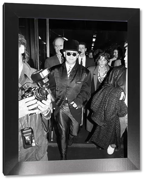 Elton John attending an event. March 1987