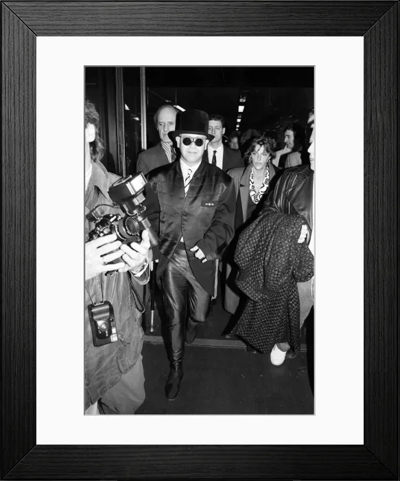 Framed Print : Elton John attending an event. March 1987 Framed Print : Elton John attending an event. March 1987