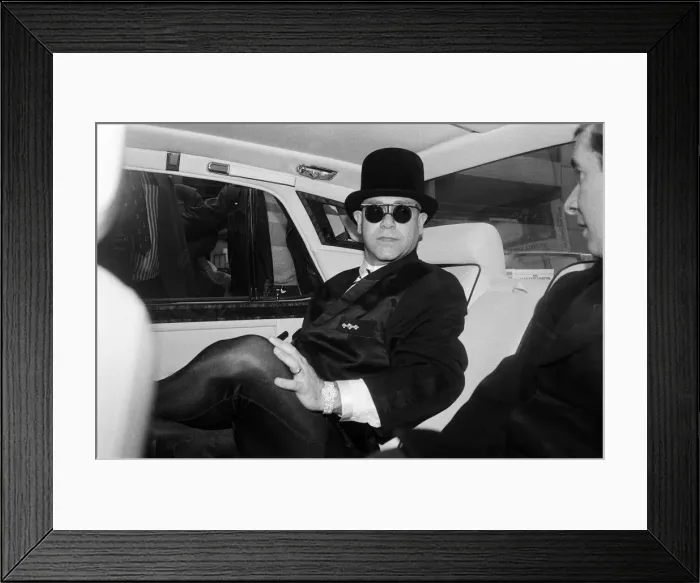 Framed Print : Elton John attending an event. March 1987 Framed Print : Elton John attending an event. March 1987