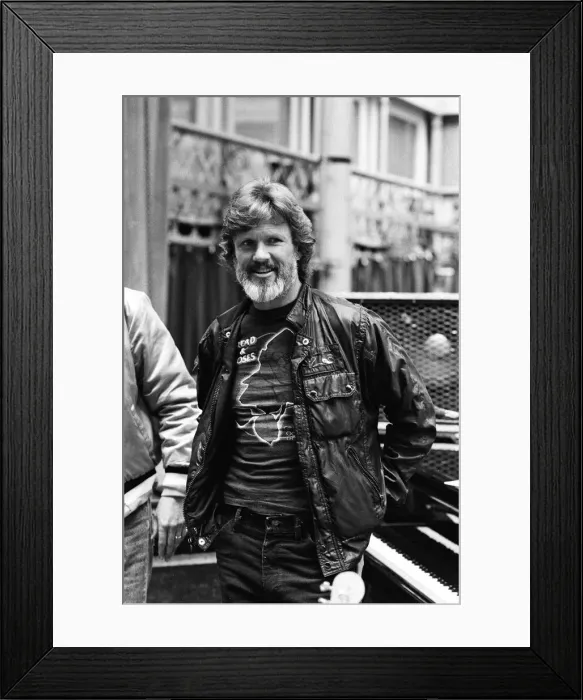Framed Print : Kris Kristofferson prepares for a concert at Wembley Arena. 7th April 1982 Framed Print : Kris Kristofferson prepares for a concert at Wembley Arena. 7th April 1982