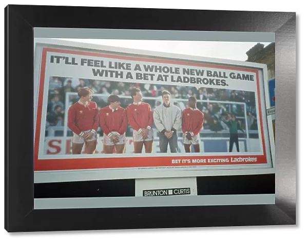 Poster advertising Ladbrokes. 22nd December 1989
