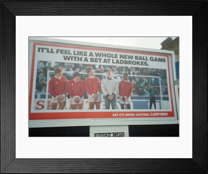 Framed Print : Poster advertising Ladbrokes. 22nd December 1989 Framed Print : Poster advertising Ladbrokes. 22nd December 1989