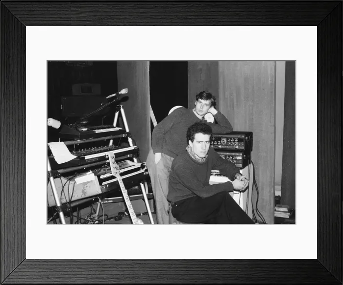 Framed Print : Andy McCluskey and Paul Humphreys (on keyboards) of the band Orchesteral Manouevers In Framed Print : Andy McCluskey and Paul Humphreys (on keyboards) of the band Orchesteral Manouevers In